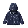Hooded impermeável jaqueta meninas pu chuva bebê menino casaco esporte crianças windbreaker outdoor praia crianças outerwear roupas capa de chuva 211011