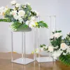 Prostokąt ślubny Kwiat Centerpieces Clear Crystal Rose Ball Cake Stojak Akrylowy Pillary Wyświetlacz Akrylowe Wesela Kwiaty Centrum Sztuk Seniu919