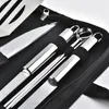 9 pezzi/set utensili per barbecue in acciaio inossidabile utensili per barbecue all'aperto con borse Oxford Kit coltelli per spazzole con clip per griglia in acciaio inossidabile