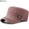 Casual Men's Flat Top Hat Outdoor Sun Hats Old Umyjana czapka wojskowa po prostu kobiet Atlantydka Kuba szeroka Brim301i