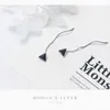 Geometrische Dreieck Zirkonia Tropfen Ohrringe für Frauen Mädchen Koreanischen Stil Baumeln Ohrring Echte 925 Sterling Silber Schmuck 210707