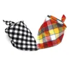 Husdjur hund bandana liten stor hund bibs halsduk tvättbar mysig bomull plaid tryck valp kerchief bow tie husdjur grooming tillbehör das178