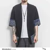 Mrgoldenbowl bomull linne skjorta jackor män kinesiska streetwear kimono skjorta kappa män linne cardigan jackor coat plus storlek y1106