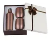 3pcs/set Gift Wine Tumbler Mugs Set Stainless Steel Double Wall Insulated With One 500ml Bottle Two EEB6502