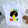 Propcm Vrouwen Mooie Afrikaanse Melanin Zwart Meisje Print T-shirt Koningin Lippen Harajuku Vrouwelijke Korte Mouw Kleding Drop Ship Casual Party Club Streetwear