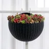Style européen imitation rotin tenture pots de fleurs planteurs semi-circulaire mur pot de fleur balcon paresseux pot de fleur / panier 210401