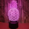 Lâmpadas de mesa 3D Night Light Secretária LED Lâmpada de Ilusão óptica Interruptor de controle Abacaxi Design para Decoração de Casa Presentes Kids