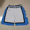 Mens Michigan Wolverines North Carolina Tar Heels Stiched basketball Shorts PANTS with Zipper Pockets