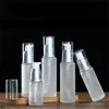 Frosted Glass Cosmetic Bottle Bottion Pump Container Refillable Perfumy Spray Butelki 20ml 30ml 40ml 50 ml 60 ml 80 ml 100 ml