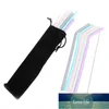 Kitchen Accessory Reusable Silicone Drinking Straws Foldable Flexible Straw with Cleaning Brushes Kids Party Supplies Bar Tools