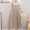 Surmiitro lente zomer vrouwen koreaanse stijl rood zwart plaid single-breasted hoge taille school esthetische midi rok vrouw 210724