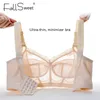 FallSweet Bras inalámbricos para mujeres Bordado Sexy Lingeire Minimizer Ropa interior ultra delgada B C D E Copa 210728