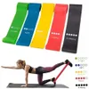 5 kleuren / set Elastische Yoga Rubber Resistance Assist Bands Gum voor Fitnessapparatuur Oefening Band Workout Pull Touw Stretch Cross TrainingA48