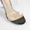 Sandali Lovirs Donna Tacco sottile Open Toe Basic Slingback PVC 10cm Scarpe con tacco alto Abito da sposa Taglie forti 5-15