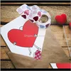 Gift Wrap Event Event Party Zaopatrzenie domowe ogród1 Roll Heart w kształcie samoprzylepnej etykieta Walentynki naklejki z upuszczeniem dostawy 2021 VBVSU