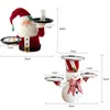 Kerstversiering Creative Santa Snack Plate Sneeuwpop Dessert Tafel Fruit Cake Stand Party Candy Voedsel Dienblad Xmas Rack