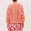 Twing Twist Vintage Cardigans Cardigans Femmes Spring Automne Pull Sweet Cardigan Rose Nouveau Cardigan Ensembles 210415