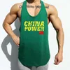 Kina Power Mens Mesh Fitness Clothing Gym Stringer Tank Top Men Bodybuilding Vest Workout Singlets Running Ärmlös tröja 210421