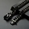 Färgad Metal Pet Dog Collar 16mm Titan Stainless Steel Anti Bite Dogs Chain Halsband