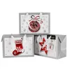 Julpapper Presentväska Candy Cookie Present Wraps Xmas Tree Snowflake Handväska Party Goodie Packaging Väskor Box Tote Holiday Decoration JY0718