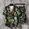 Summer Sets Men Casual Beach Wear 2 Piece Set Prined Shirt + Shorts Clothes Floral Print Shirts 5XL Men's Tracksuits