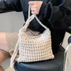 Borsa a tracolla in lana intrecciata cava per donna 2021 borse e portamonete da spiaggia con nappe alla moda estiva