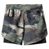 Short de sport double couche pour hommes, pantalon tissé à cinq points, tendance, camouflage, basket-ball, vente en gros