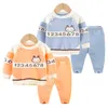 Vêtements pour nouveau-nés 2020 Automne Hiver Tricoté Bébé Ensembles 2pcs Belle Bande Dessinée Pull + Pantalon Infantile Garçons Filles Pull Costumes H0909