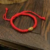 red rope knot couple bracelet for woman hand knitting blessed lucky charm bracelets