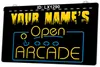 LX1290 Your Names Open Arcade Game Room Lichtschild, zweifarbige 3D-Gravur