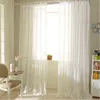 Biały pasek Sheer Curtain do salonu Miękkie Bogate Materiał Pościel Delikatne Patio Sliding Glass Drzwi Panele 211102