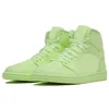 2023 With Box Jumpman 1 1s 농구화 Barely Volt Glow In Dark Sneakers Mens Womens 3M Bilie Eilish 형광 녹색 트레이너