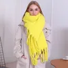 2021 Women Solid Color Scarves Lady Winter Thicken Warm Soft Shawls Wraps Female Colored Wool Long