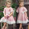 Fshion Casual Kids Baby Girl Dress Lace Floral Party Dress Pageant Wedding Bridesmaid Dresses Formal Q0716