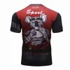 Nova camiseta de compressão masculina de BJJ Rashguard MMA Fitness Muscle Fight Top Muay Thai Tees