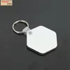 DHL 30 Styles Sublimation Blank Keychain MDF Wooden Key heart round square Pendant TAG Thermal Transfer Double-sided Key Ring White DIY Gift Key Chain