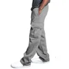 High Street Cargo Pants Solid Pocket Fashion Bottoms Casual Drawstring Trousers Streetwear Men Sports Daily Pants Male Bottomed G220224