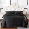 Conjunto de roupa de cama de luxo Sólida Artificial seda cetim cor ouro único casal rainha rei duvet capa 200x200 colcha cobre roupa de cama