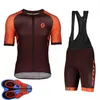 Heren wielertrui set 2021 zomer scott team korte mouw fiets shirt bib broek sets snelle ademend racing kleding maat XXS-6XL Y21041049