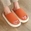 Women Thick Platform Slippers Floor Non-slip Flat Soft Sole Home Cotton Linen Shoes Mens Indoor Bedroom Couples Slides 210928