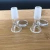 14mm 18mm Maschio Imbuto di vetro rotondo spesso Ciotola per scivolo Adattatore per fumatori Ciotole per erbe secche con manico Tabacco per acqua Bong Bruciatore a nafta