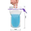 100 stks Clear Drink Pouches Flessen Frosted Rits Stand-Up Plastic Drinktas met Stro Houder Reclosable Heat-Proof 17oz