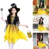 2021 Nowe Dzieci Dziewczyny Halloween Cosplay Witch Costume Dress Up Prom Girl Elf Suit Spódnica Party ES Y0913