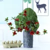 장식용 꽃 화환 1pc DIY 홈 플로럴 배열 장식 장식 웨딩 파티 장식 가짜를위한 Rhododendron 인공 꽃 분