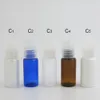 50 pcs 15ml azul âmbar âmbar animal de estimação plástico cosmético creme emulsão garrafa de loção de emulsão com tampa de disco garrafas portáteis de viagem pequena