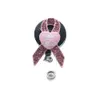 Fashion Key Rings Medical Retractable Card Holder Breast Cancer Awareness Pink Ribbon Id Working Reel For Nurse Accessories