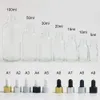 Frosted Glass Drompper Bottle Essentiële olieverfles met oogdruppers Silver Cap Parfum Monster Flacons