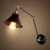 Wall Lamps Creative Nostalgia Decorative Lamp Flexible Arm Vintage Black Iron Light For Bedroom Bedside Restaurant Cafe