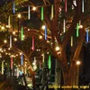 مصابيح الطاقة الشمسية أدى نيزك دش جارلاند قطاع ضوء في الهواء الطلق للماء الجنية أضواء للحديقة شارع الزفاف الديكور عيد الميلاد