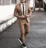 Donanma Mavi Düğün Smokin erkek Peaksuits Slim Fit Plaj Groomsmened Yaka Örgün Siyah Çift Balo Parti İki Adet Suit (Ceket + Pantolon)